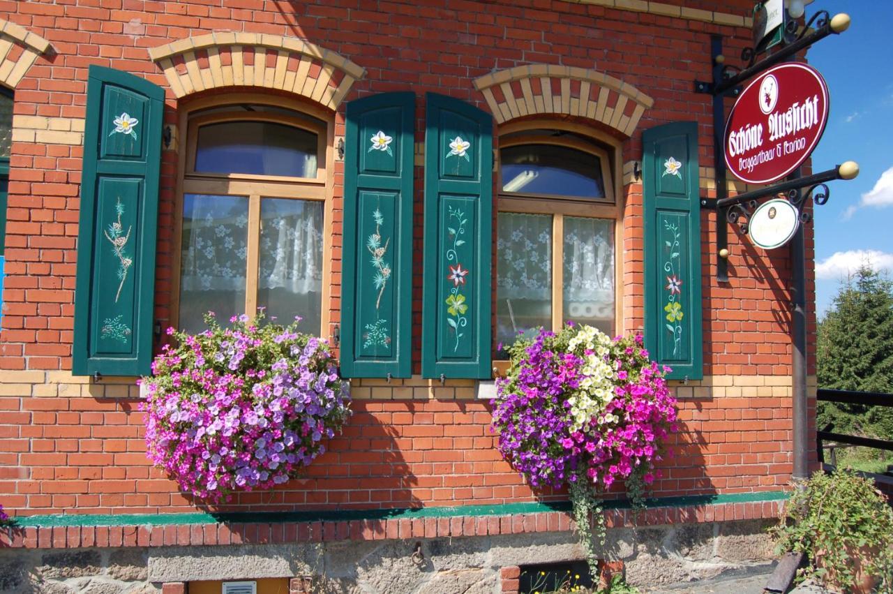 Berggasthaus & Pension Schoene Aussicht Klingenthal Exterior foto